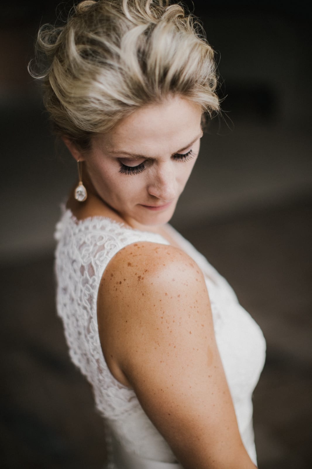 up close of bride at The Monastery Wedding - Cincinnati Wedding Photographer