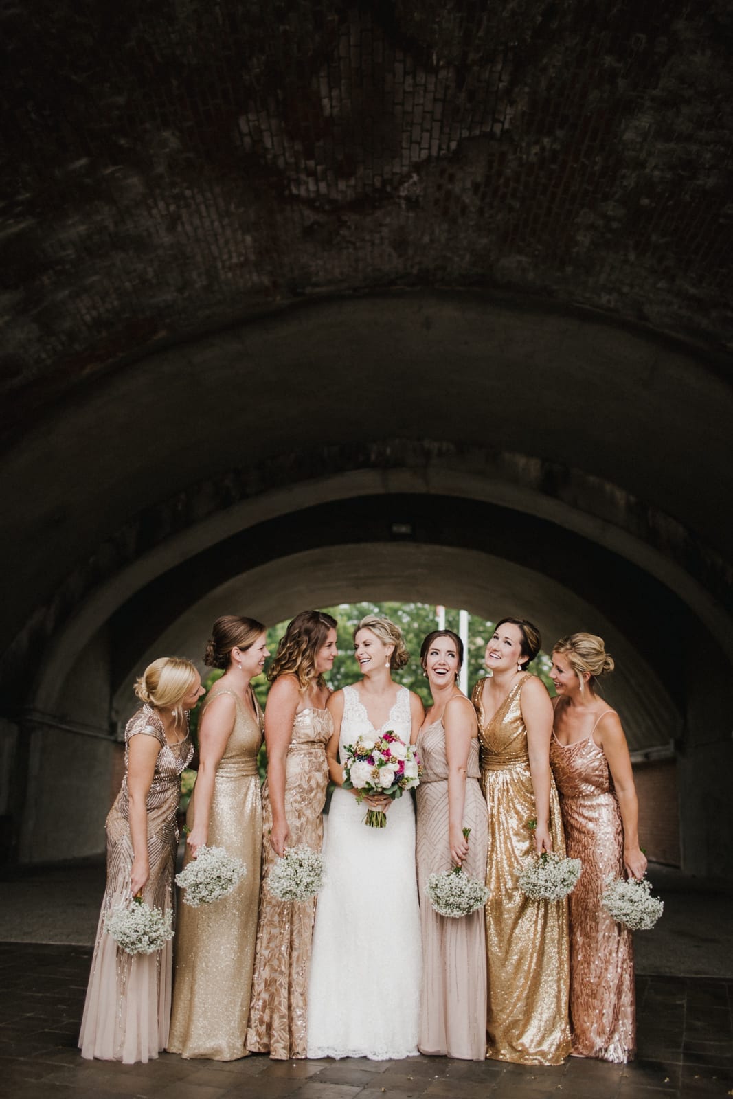 bride and bridesmaids at The Monastery Wedding - Cincinnati Wedding Photographer