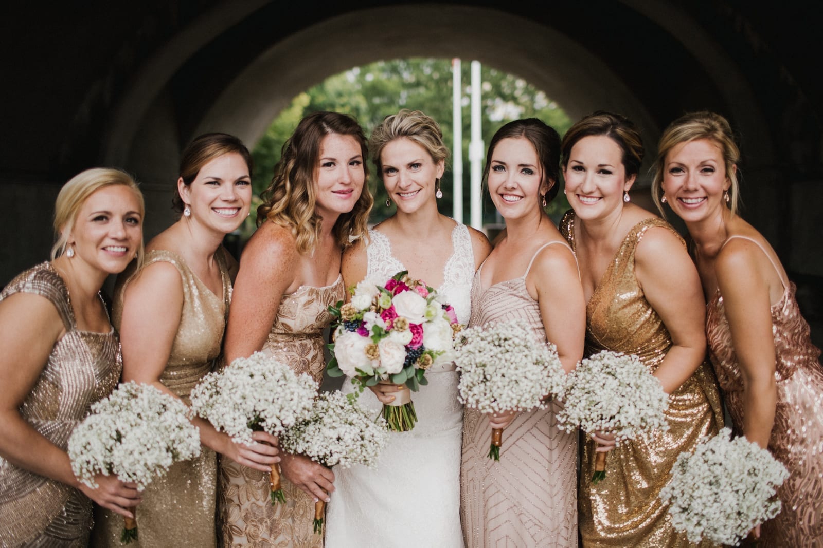 bride and bridesmaids at The Monastery Wedding - Cincinnati Wedding Photographer
