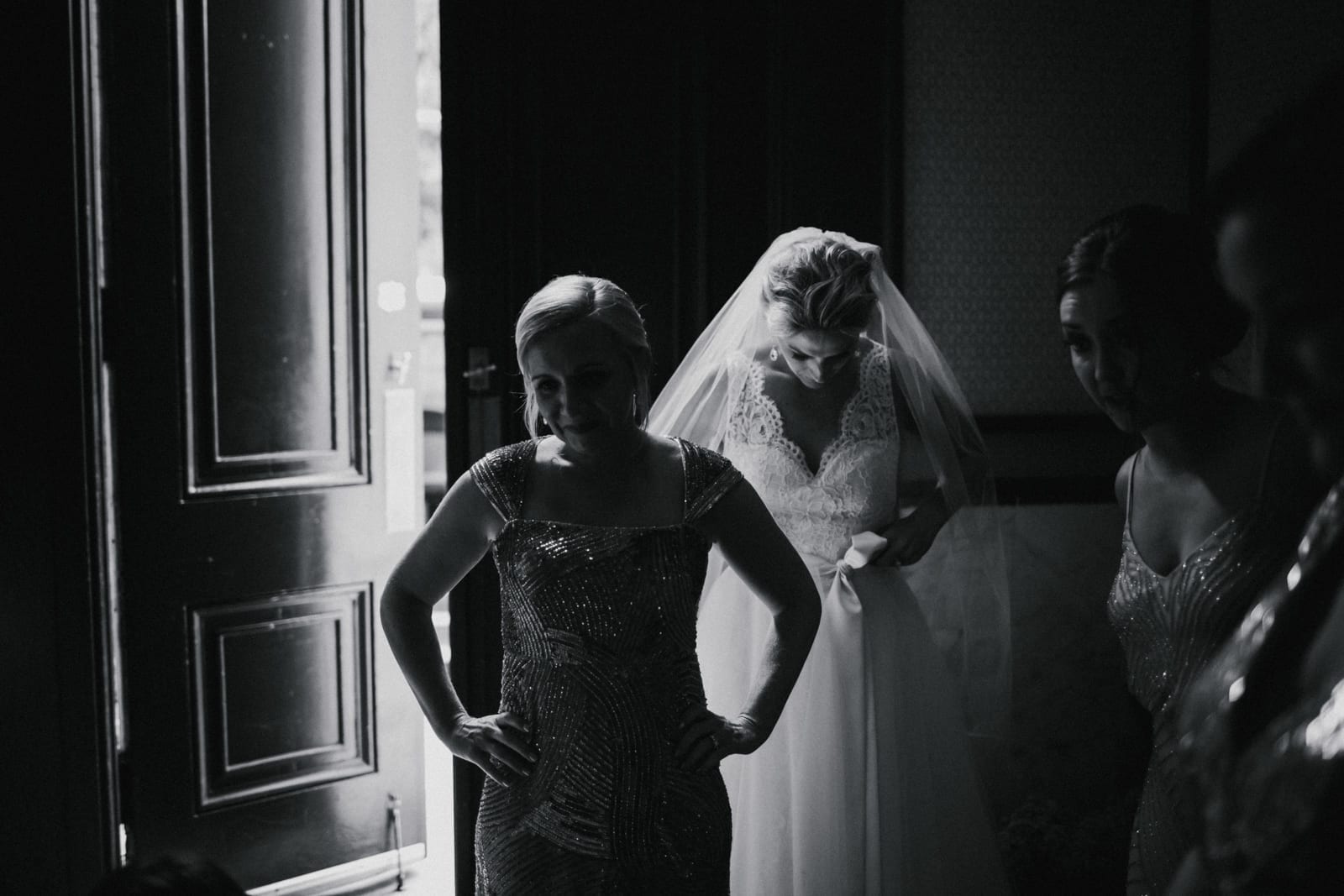 bride prepares to walk down the aisle at The Monastery Wedding - Cincinnati Wedding Photographer