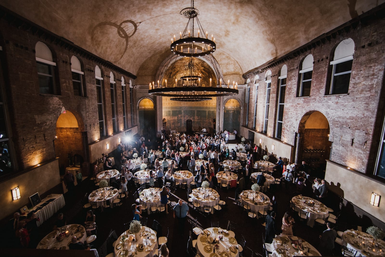 view of Monastery reception from up high at The Monastery Wedding - Cincinnati Wedding Photographer