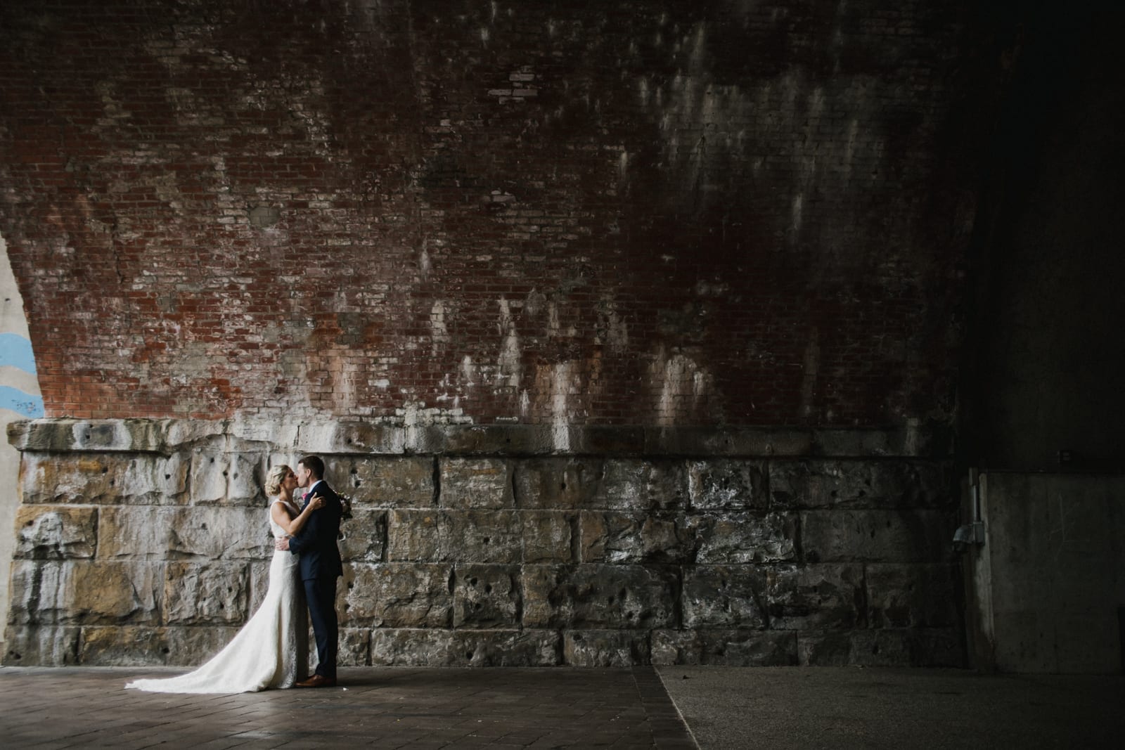 bride and groom kiss at The Monastery Wedding - Cincinnati Wedding Photographer