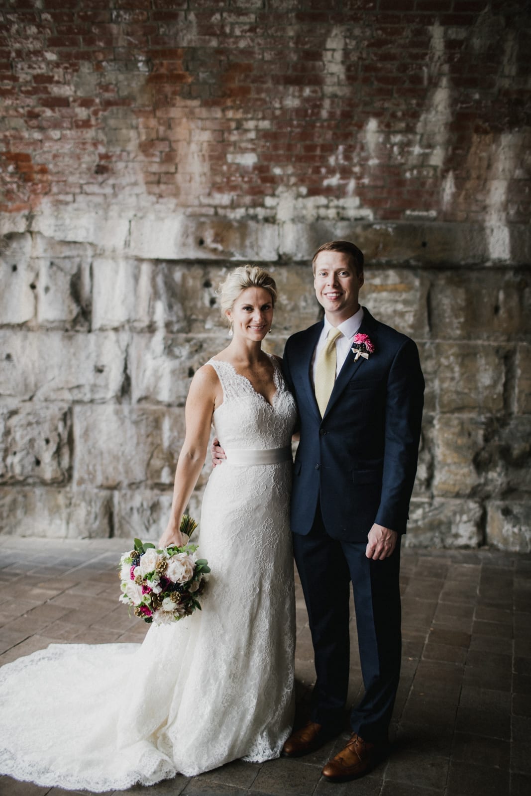bride and groom smiling at The Monastery Wedding - Cincinnati Wedding Photographer