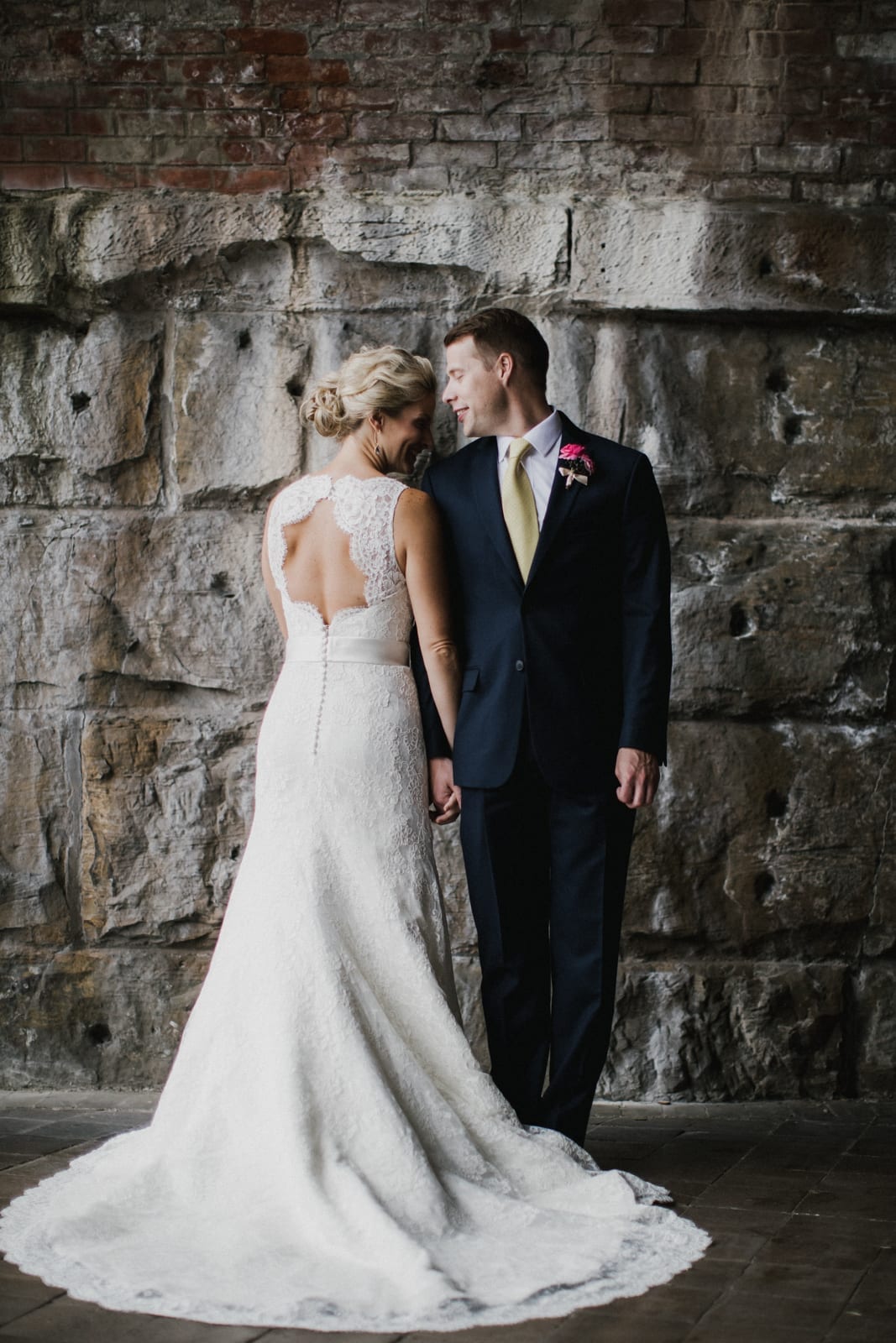 bride and groom embrace at The Monastery Wedding - Cincinnati Wedding Photographer