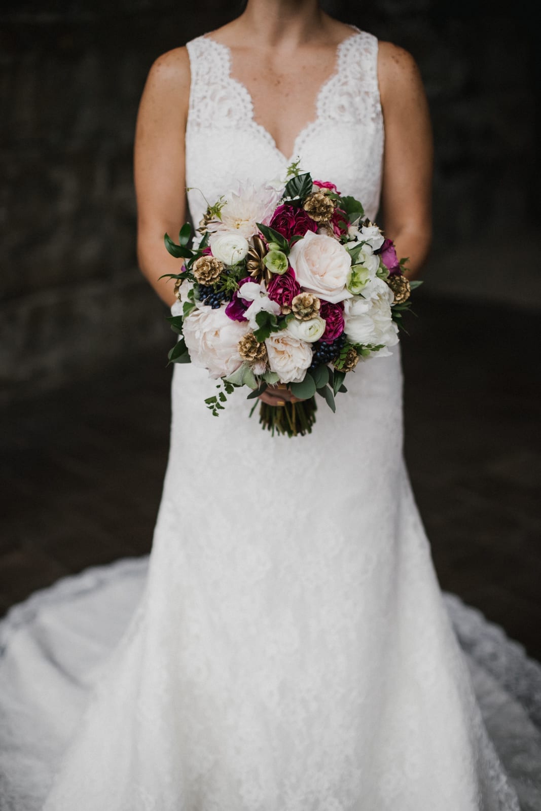 up close of brides bouquet at The Monastery Wedding - Cincinnati Wedding Photographer