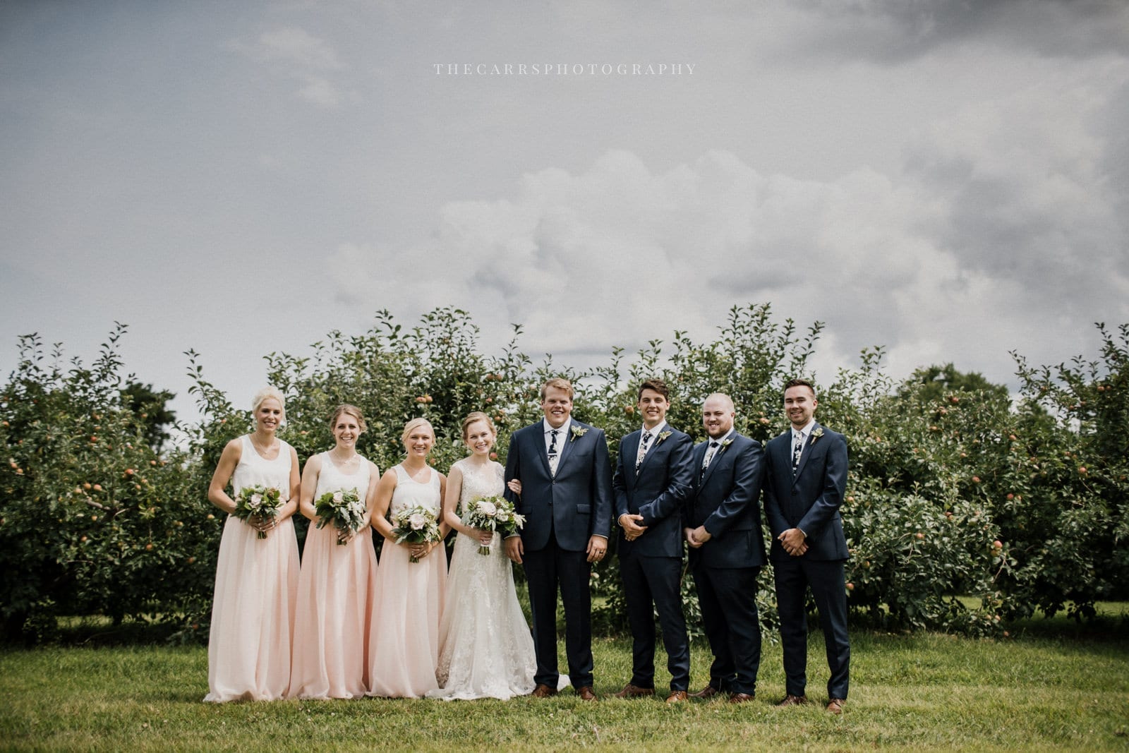 bride groom and bridal party at Eckers Apple Farm Wedding - Destination Photographer