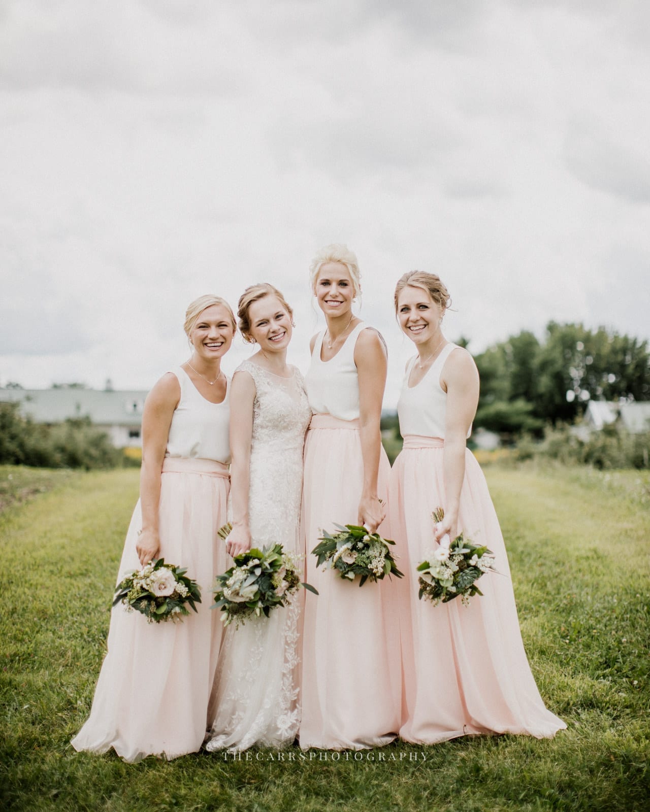 bride and bridesmaids at Eckers Apple Farm Wedding - Destination Photographer