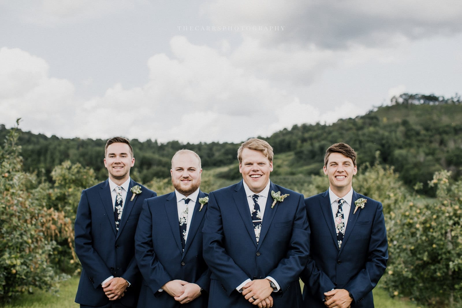groom and groomsmen at Eckers Apple Farm Wedding - Destination Photographer