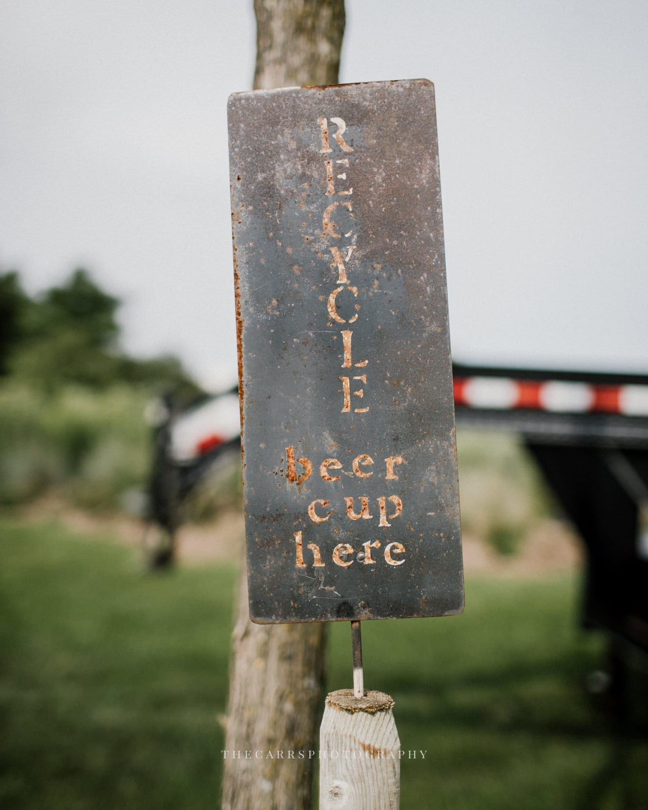 recycle sign at Eckers Apple Farm Wedding - Destination Photographer