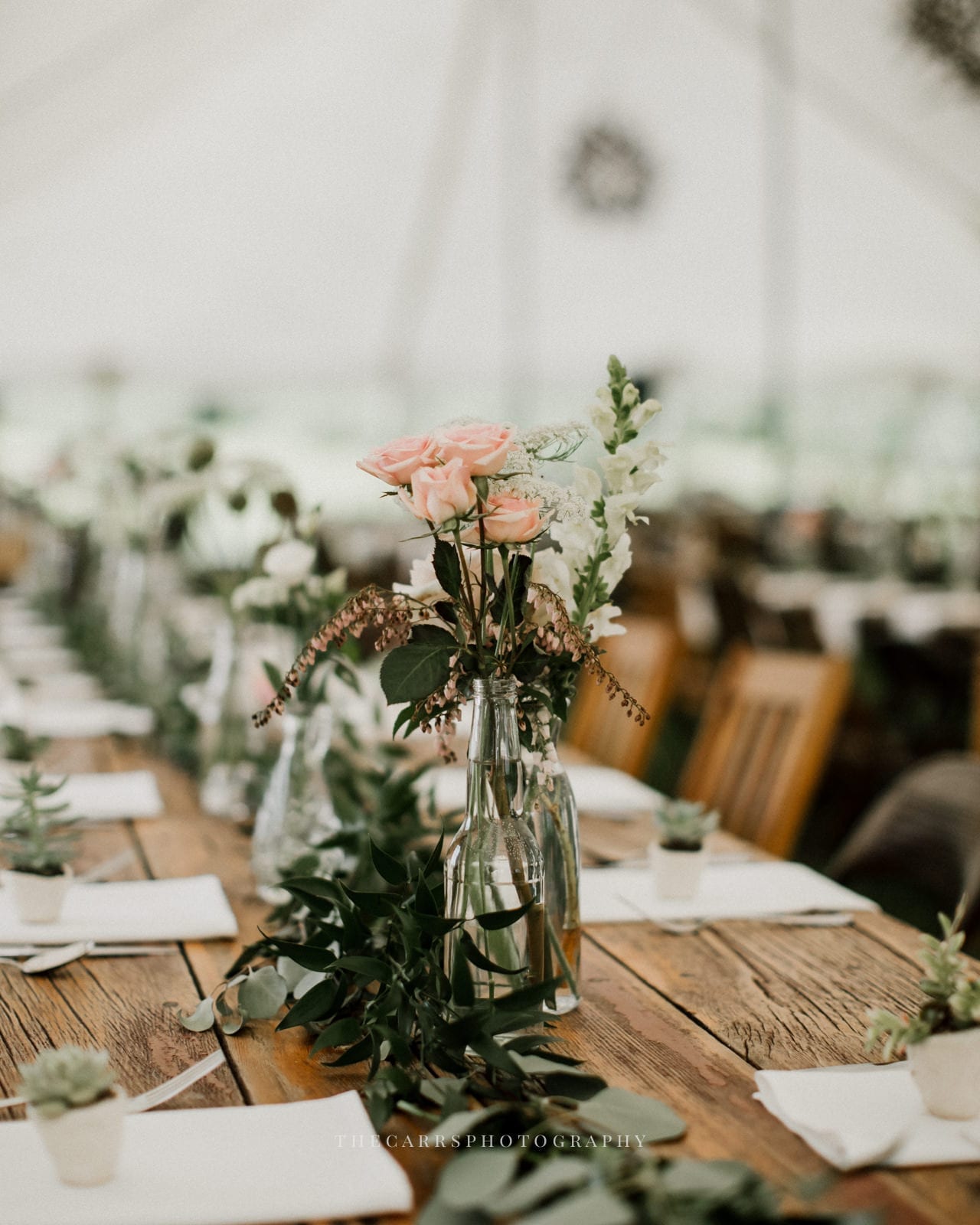 wedding reception tent at Eckers Apple Farm Wedding - Destination Photographer