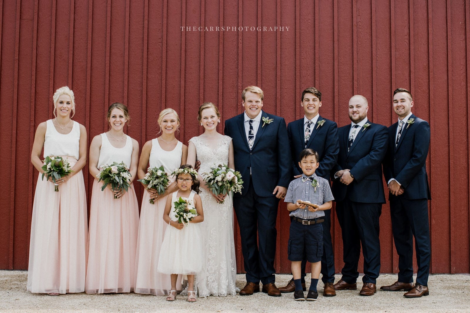 bride and groom and bridal party at Eckers Apple Farm Wedding - Destination Photographer