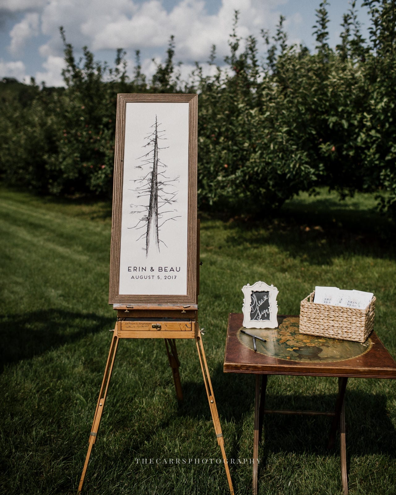 ceremony programs and guest book at Eckers Apple Farm Wedding - Destination Photographer