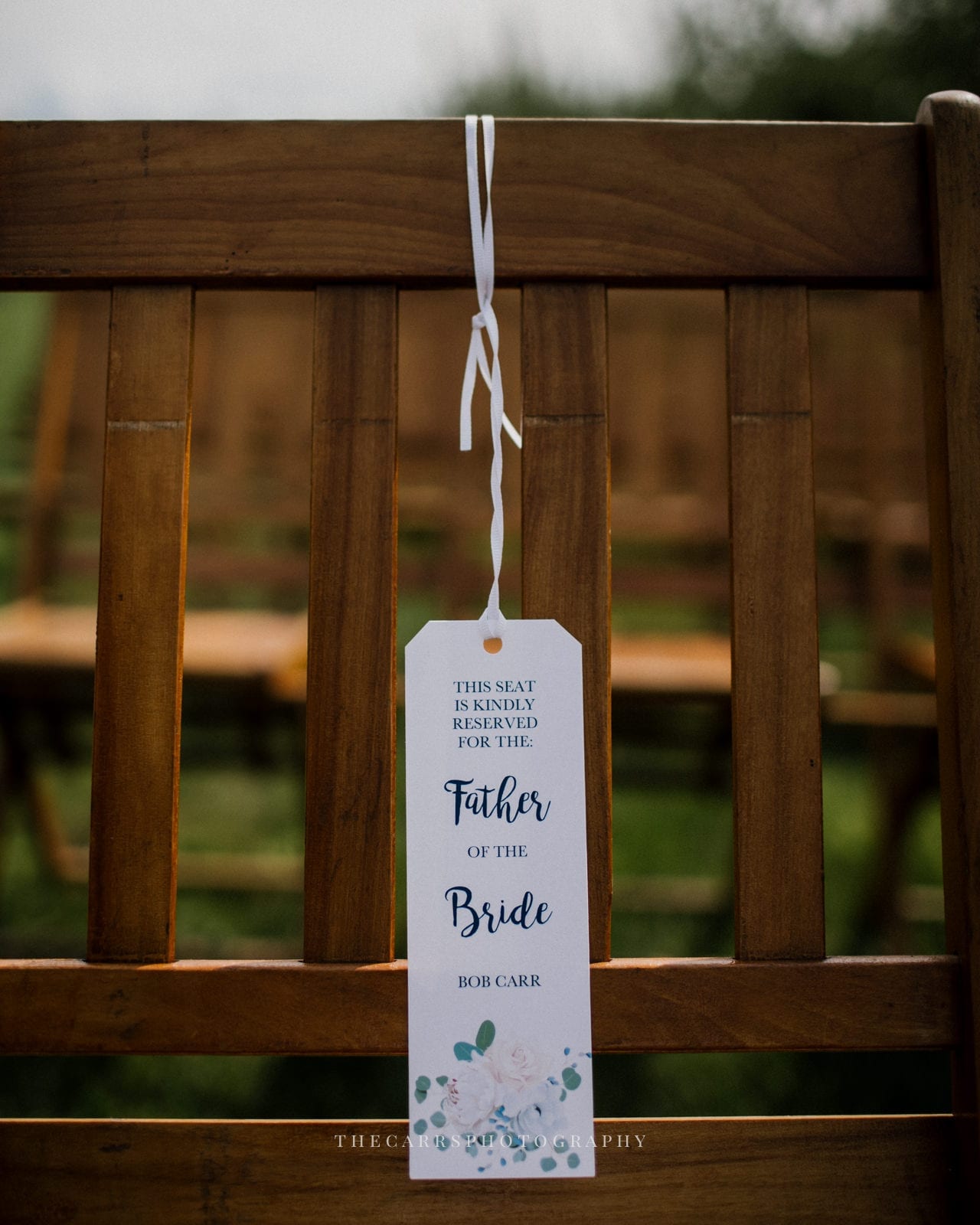 reserved seats at ceremony at Eckers Apple Farm Wedding - Destination Photographer