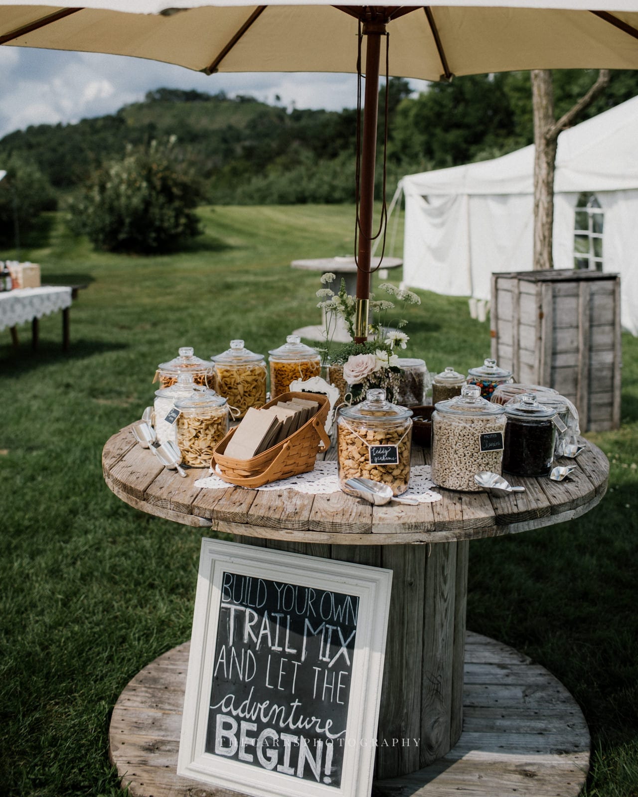 trail mix bar at Eckers Apple Farm Wedding - Destination Photographer