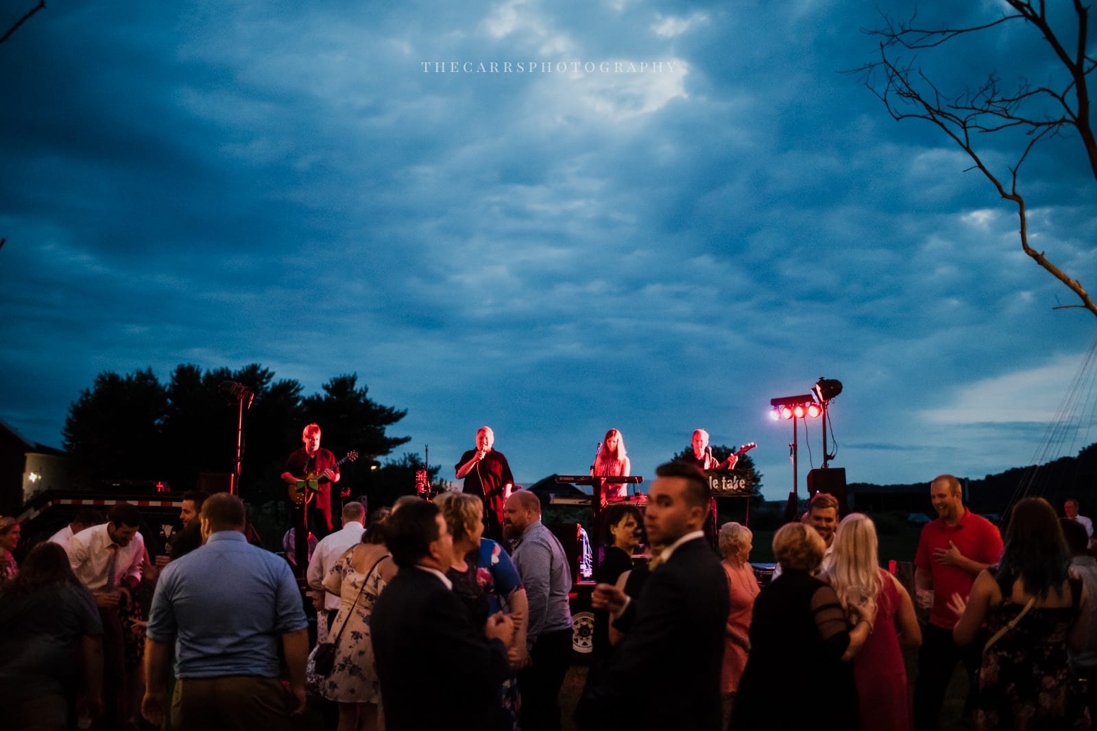 band at reception at Eckers Apple Farm Wedding - Destination Photographer