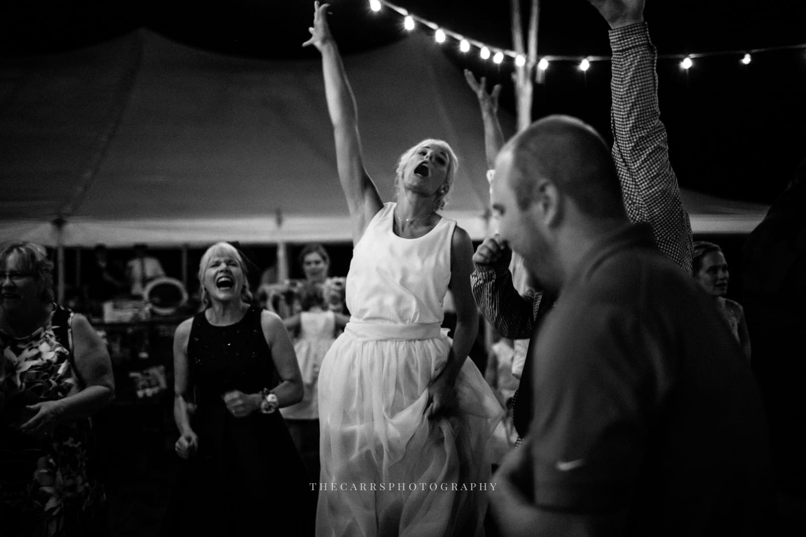 dancing at reception at Eckers Apple Farm Wedding - Destination Photographer