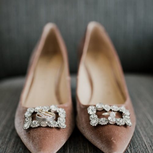 close up of bride's shoes by Dayton Ohio Photographer Kera Estep