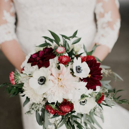 close up of bride holding bouquet by Dayton Ohio Photographer Kera Estep