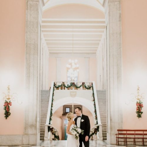 Bride and groom courthouse wedding portraits by Dayton Ohio Photographer Kera Estep
