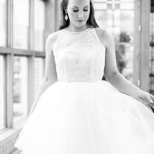 black and white picture of bride by Dayton Ohio Photographer Kera Estep