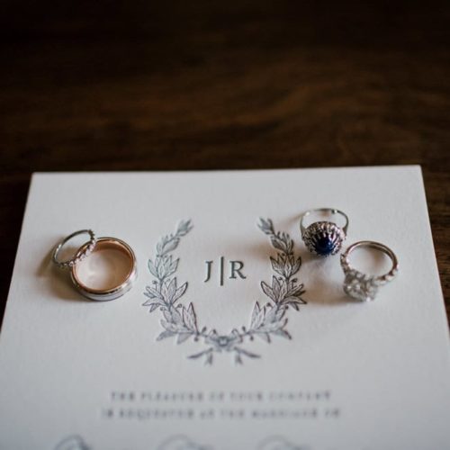 rings on wedding invitation Michael Carr Ohio Wedding and Engagement Photographer