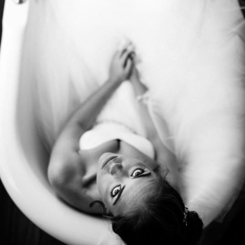 bride in bathtub Michael Carr Ohio Wedding and Engagement Photographer