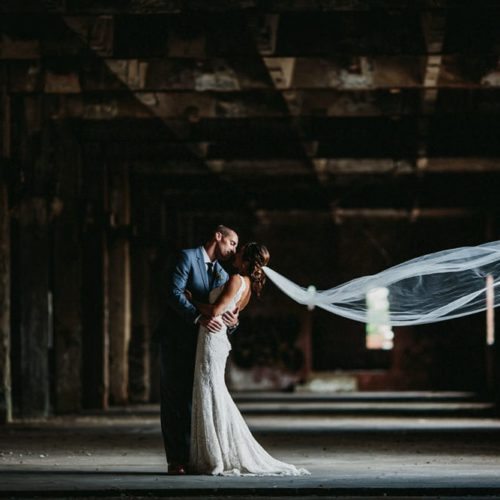 bride and groom kissing by Michael Carr Ohio Wedding and Engagement Photographer