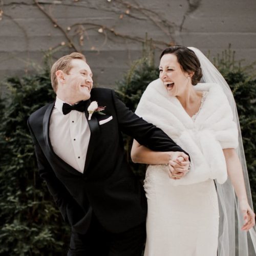 bride and groom laughing by Michael Carr Ohio Wedding and Engagement Photographer