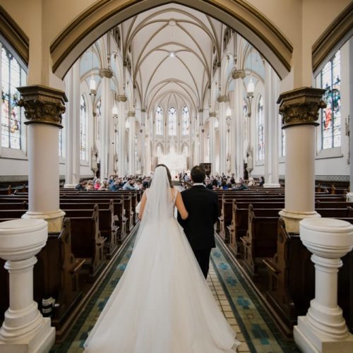 bride walking down the aisle by Alex Grodkiewicz Dayton Ohio Wedding and Engagement Photographer