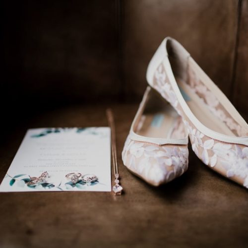 wedding shoes and invitation by Dayton Ohio Wedding Photographer Josh Ohms