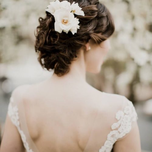 close up of bride's hair by Dayton Ohio Wedding Photographer Josh Ohms