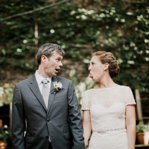 bride sticking tongue out by Dayton Ohio Wedding Photographer Josh Ohms