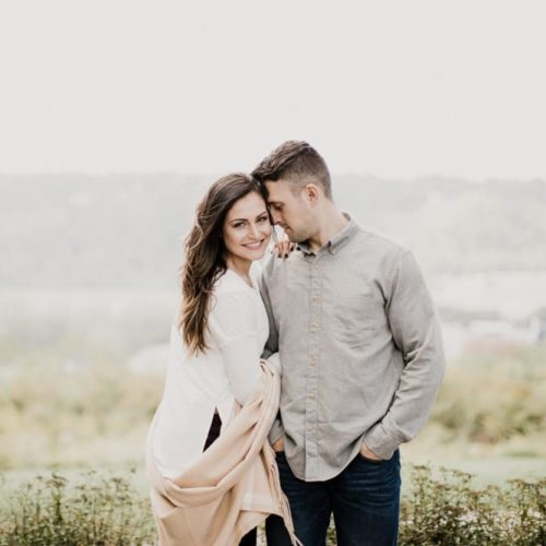 couple standing in field by Dayton Ohio Wedding Photographer Josh Ohms
