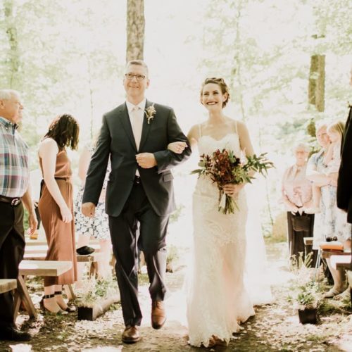 dad walking bride down the aisle by Dayton Ohio Wedding Photographer Josh Ohms