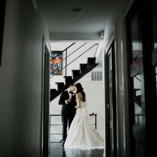 bride and groom whispering by Dayton Ohio Wedding Photographer Josh Ohms
