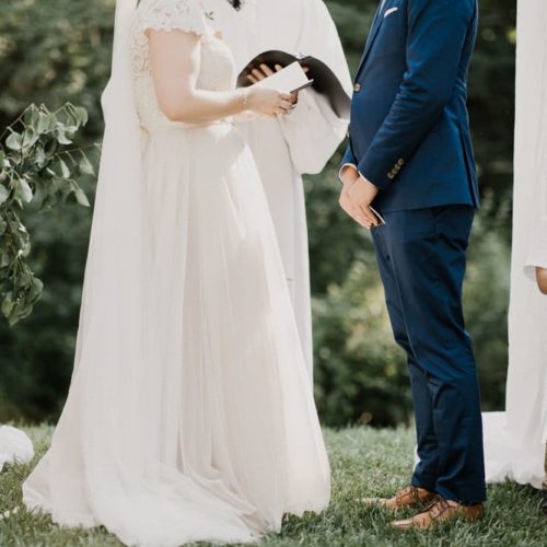 bride and groom during ceremony by Dayton Ohio Wedding Photographer Josh Ohms