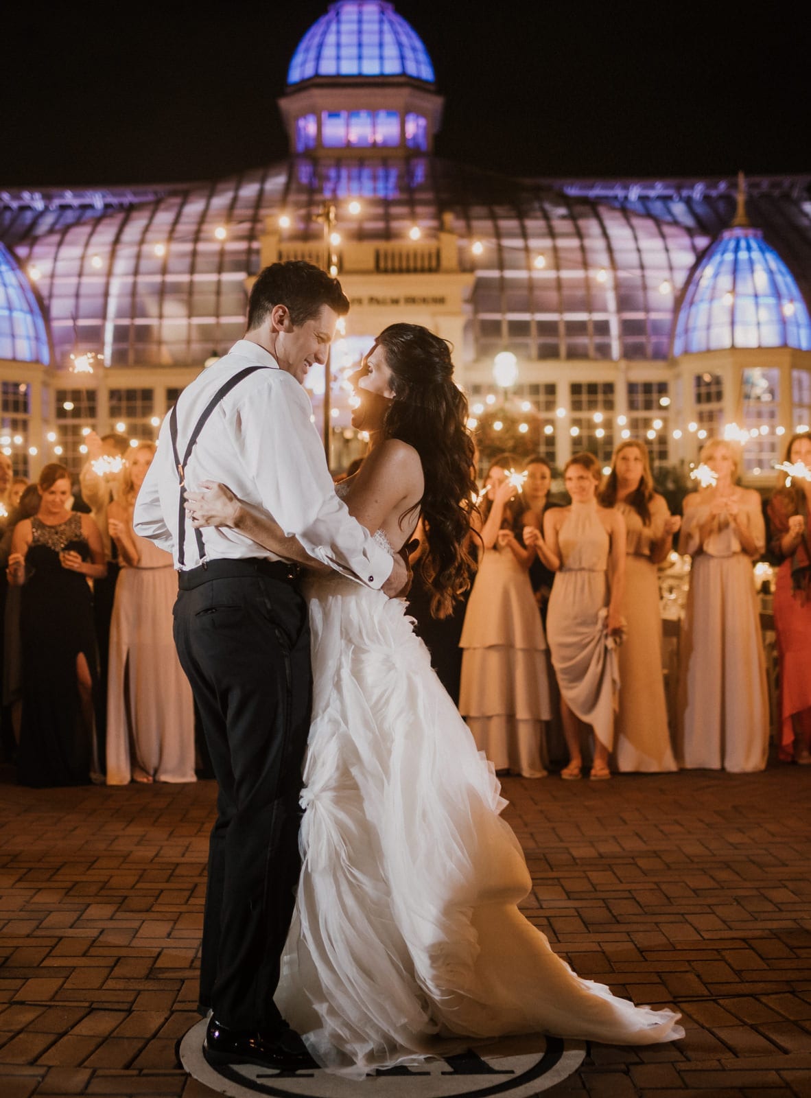 bride and groom dance at Franklin Park Conservatory Wedding by Columbus Wedding Photographer