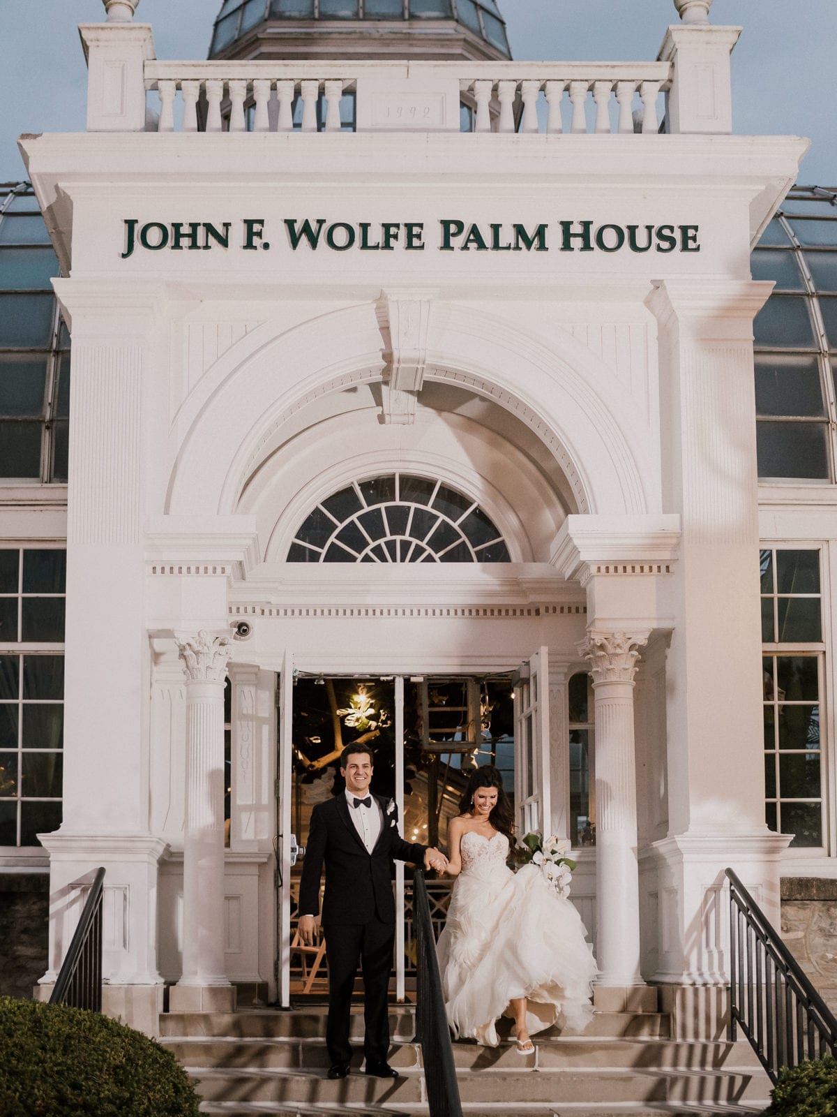 bride and groom at Franklin Park Conservatory Wedding by Columbus Wedding Photographer