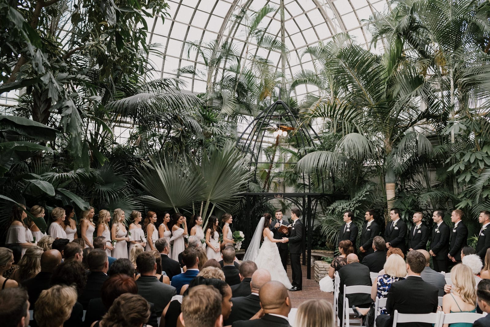 ceremony at Franklin Park Conservatory Wedding by Columbus Wedding Photographer
