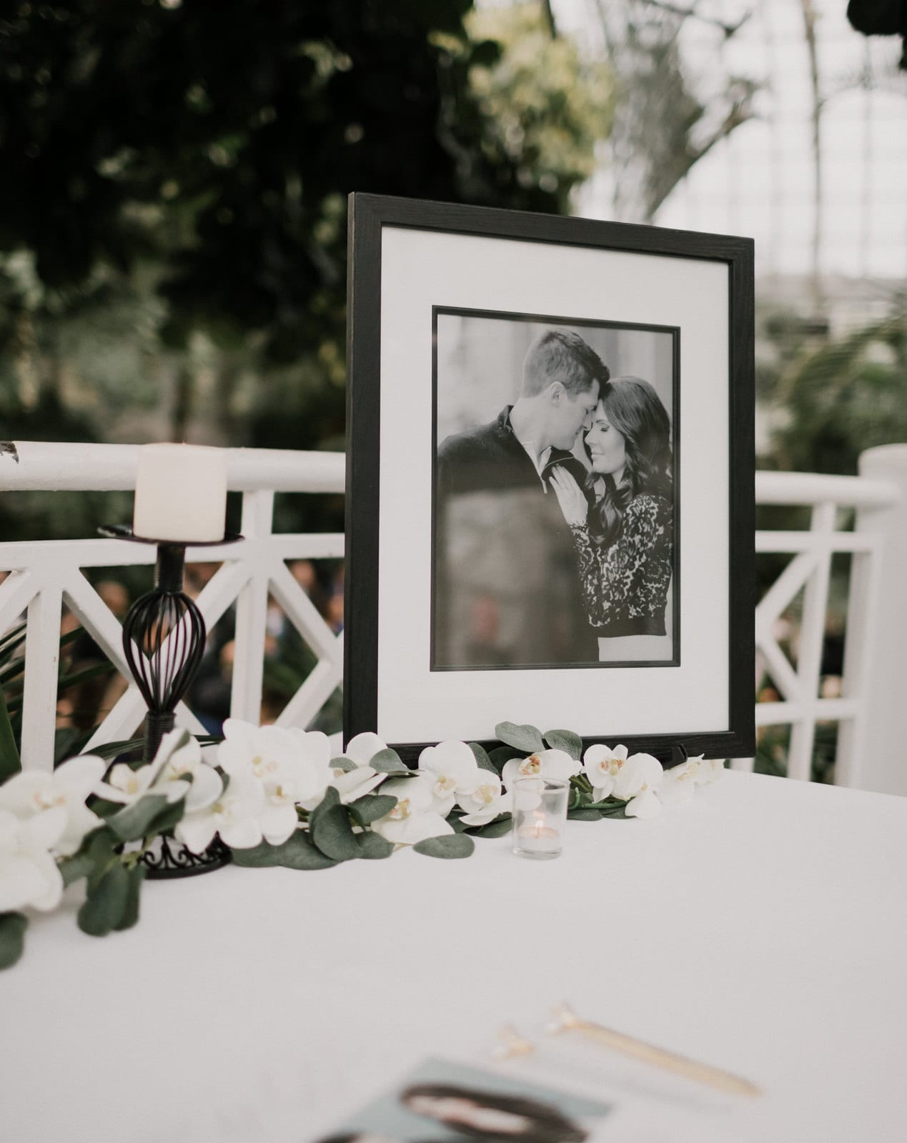 framed engagement photo at Franklin Park Conservatory Wedding by Columbus Wedding Photographer