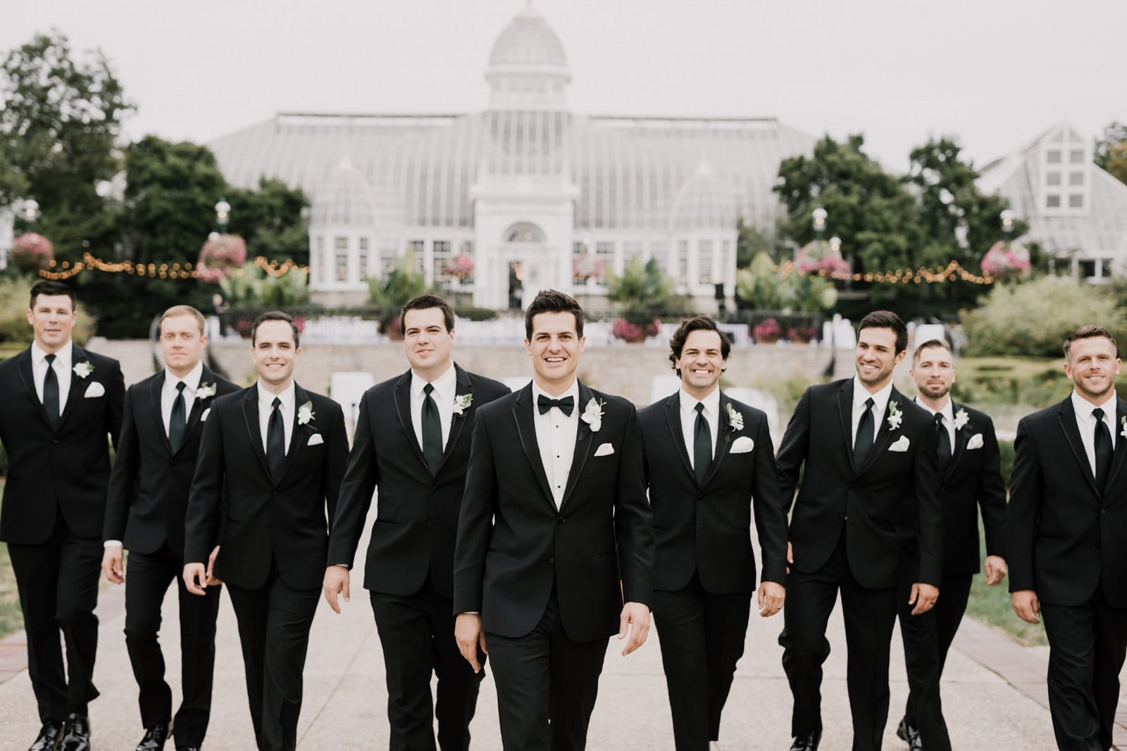 groom and groomsmen at Franklin Park Conservatory Wedding by Columbus Wedding Photographer
