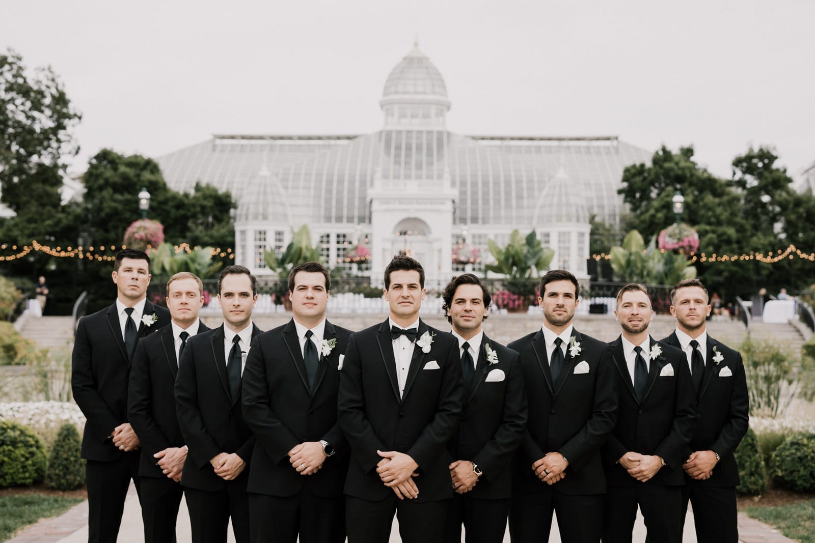 groom and groomsmen at Franklin Park Conservatory Wedding by Columbus Wedding Photographer