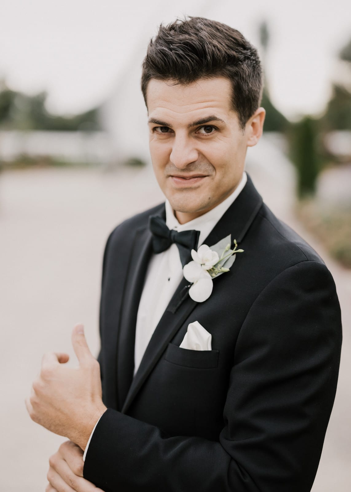 groom portrait at Franklin Park Conservatory Wedding by Columbus Wedding Photographer
