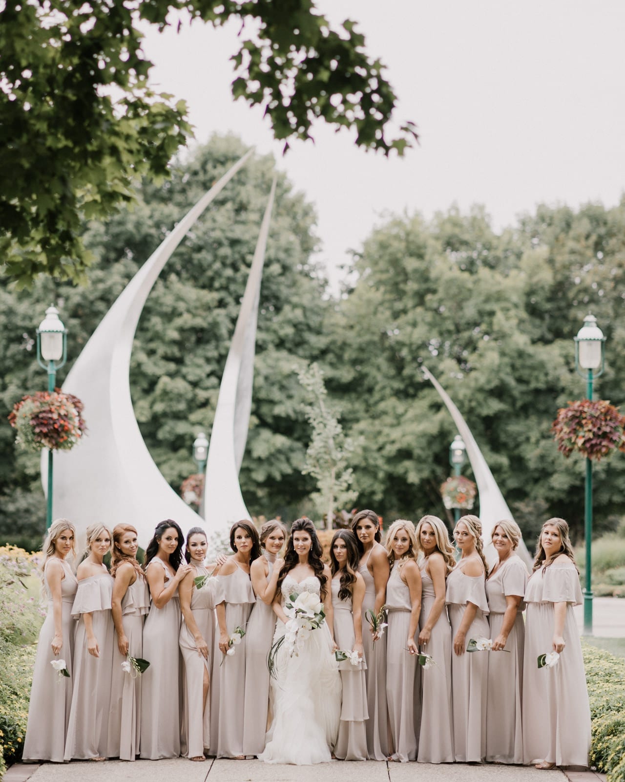 bride and bridesmaids at Franklin Park Conservatory Wedding by Columbus Wedding Photographer