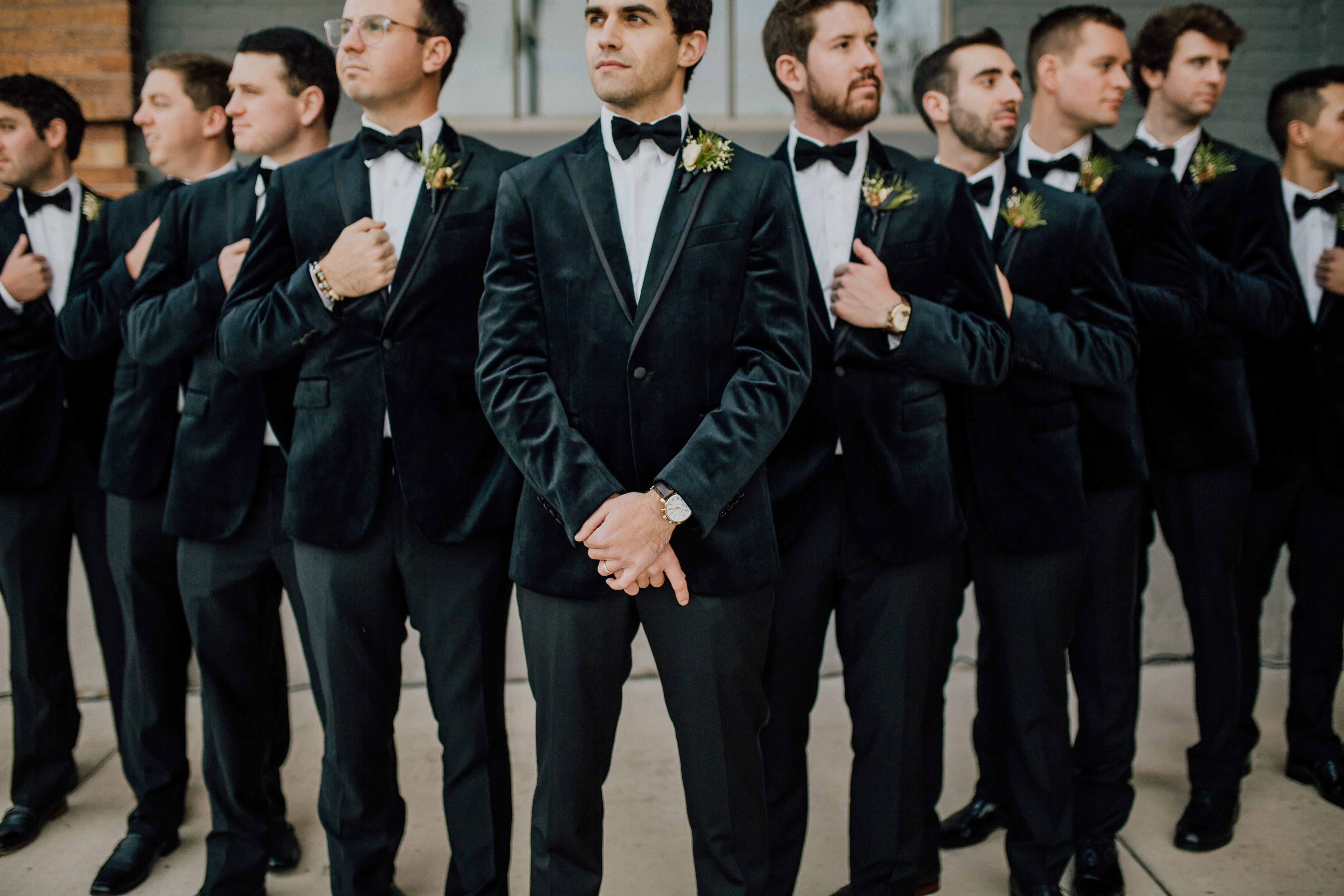 Groomsmen pose at dayton ohio wedding