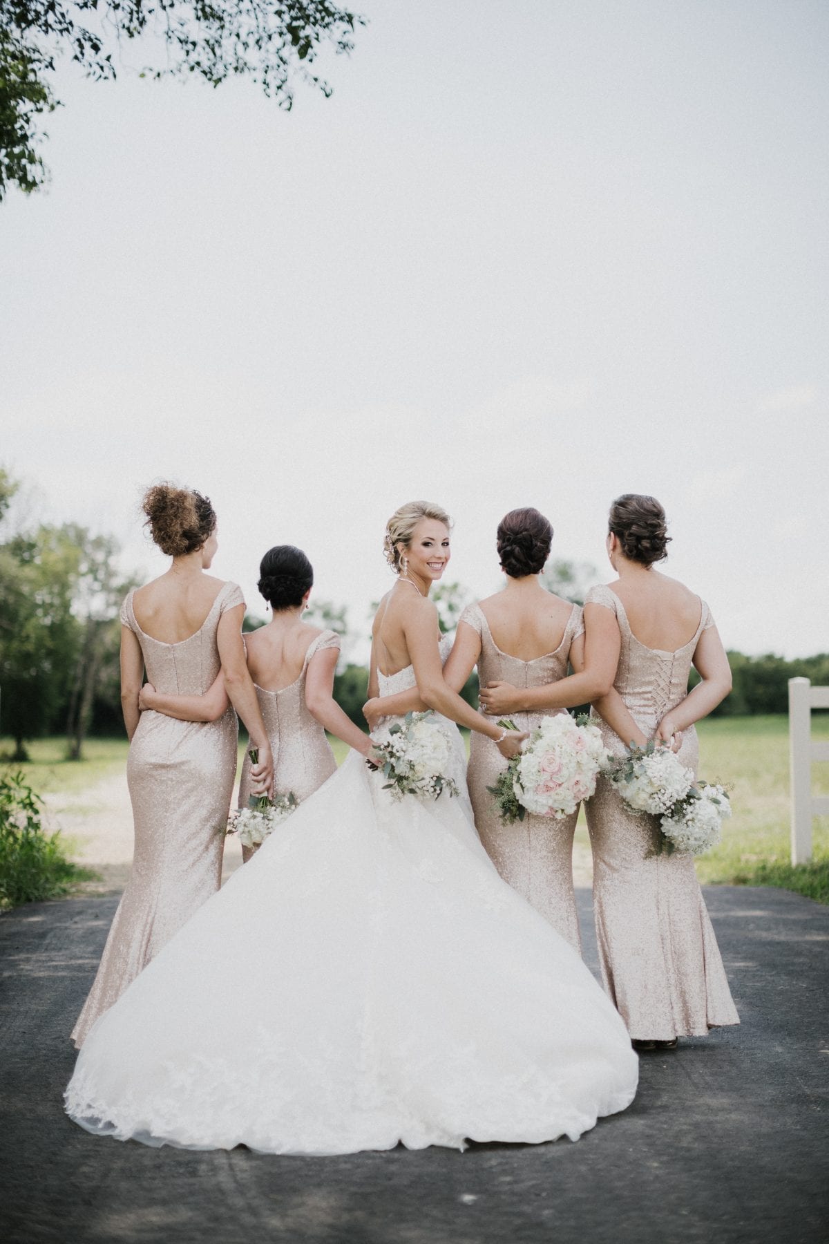 bride with bridesmaids at Rolling Meadows Ranch Wedding - Cincinnati Wedding Photographer