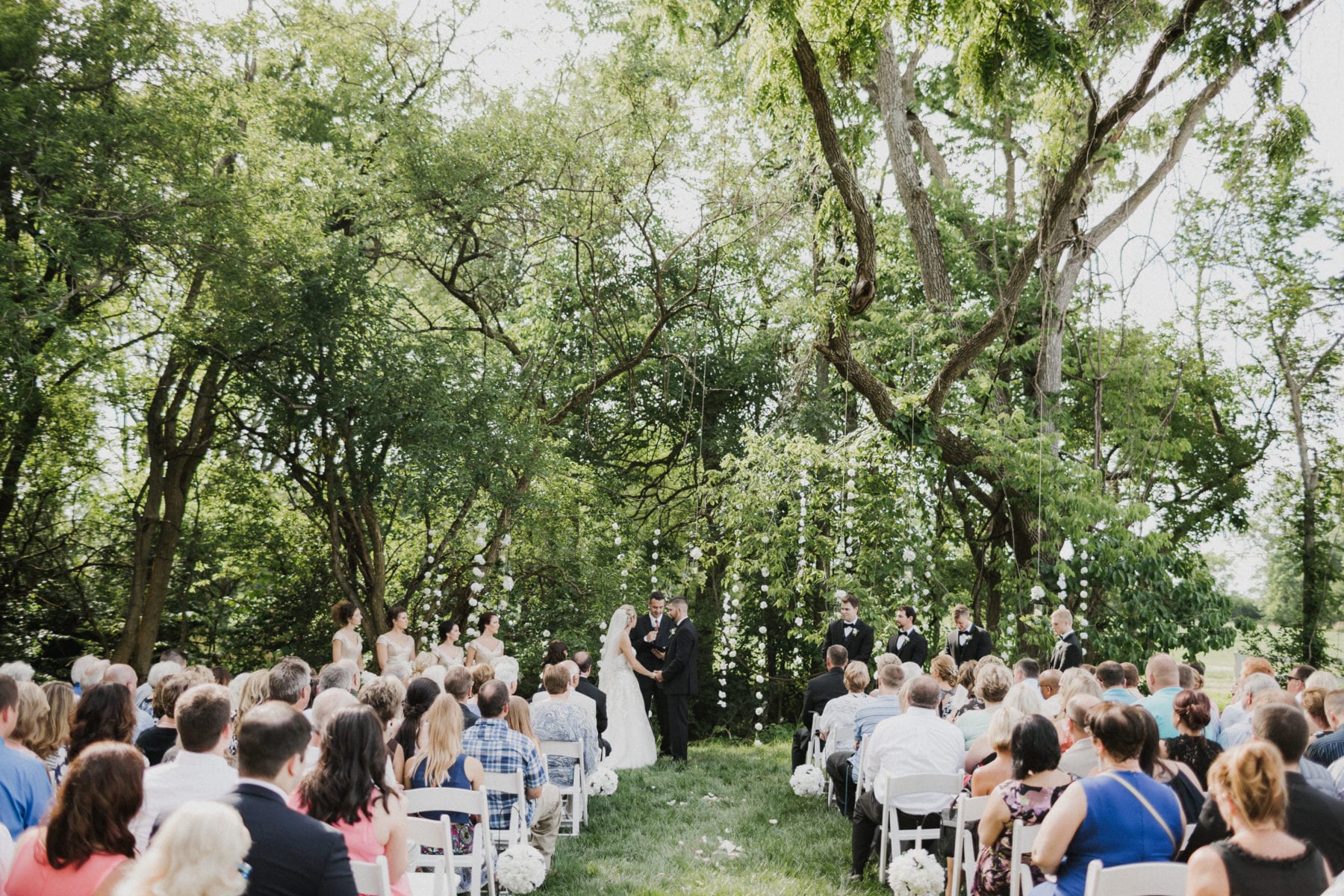 bride and groom at outdoor cereomy at Rolling Meadows Ranch Wedding - Cincinnati Wedding Photographer