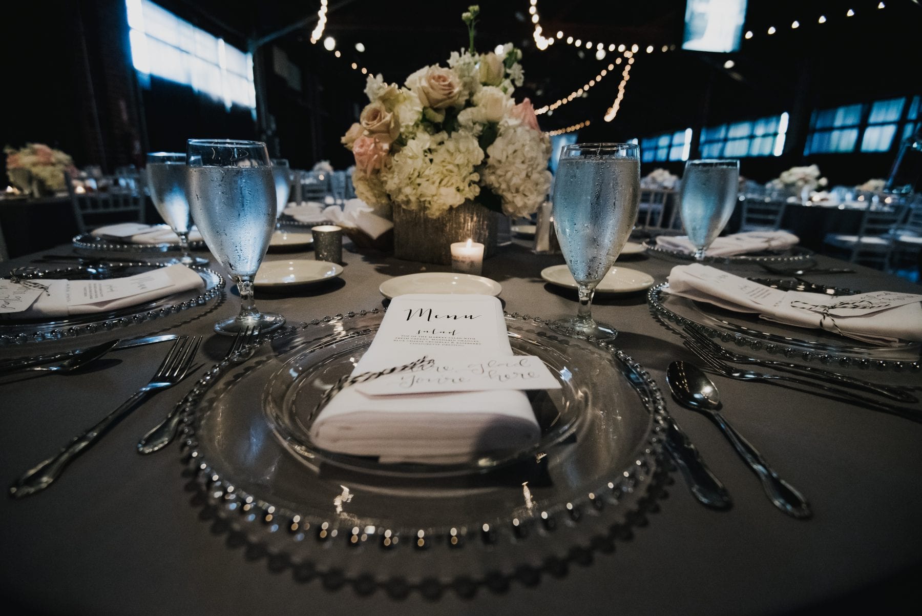 reception table at Top of the Market Wedding - Dayton Wedding Photographer