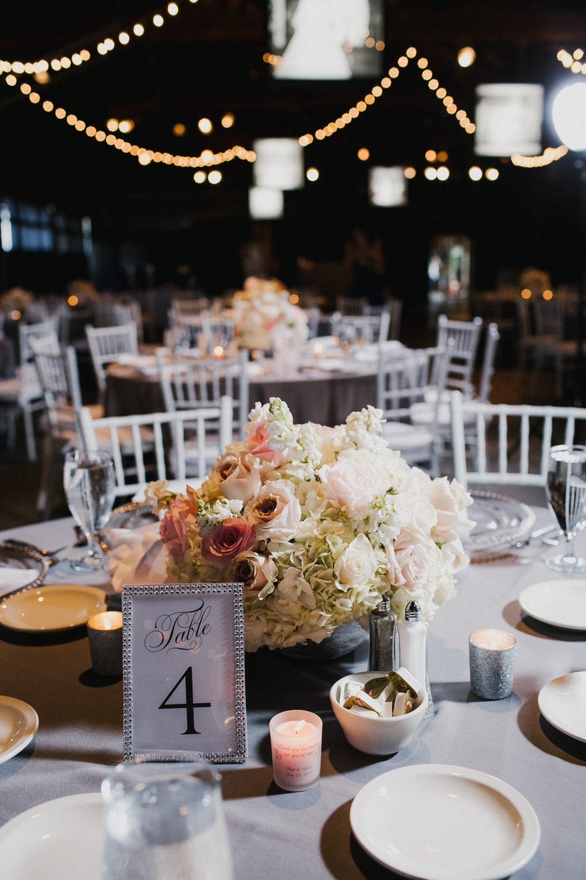 reception table settings at Top of the Market Wedding - Dayton Wedding Photographer